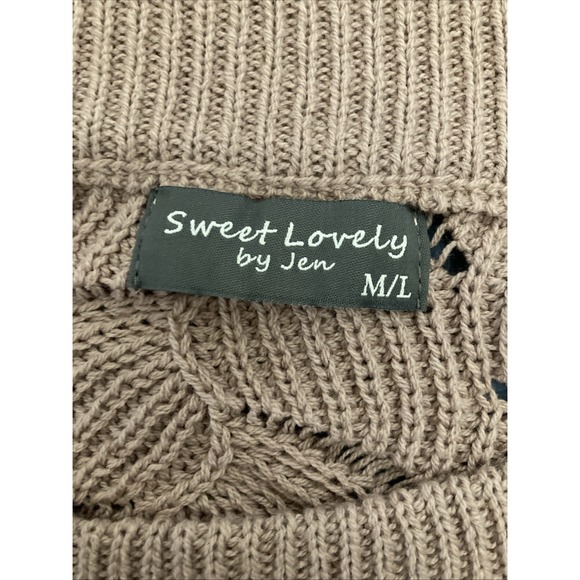 Sweet Lovely by Jen Women's Mauve Oversize Long Sleeve Sweater - SZ M/ - Picture 8 of 11